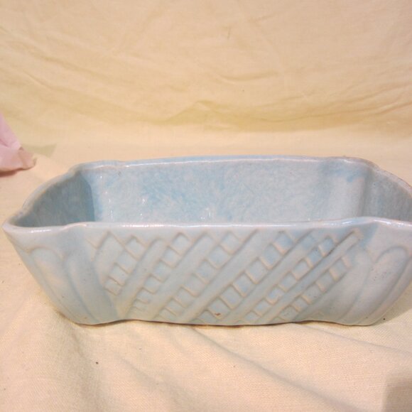 VTG COOKSON #625 CERAMIC BASKET WEAVE PLANTER - Picture 3 of 6